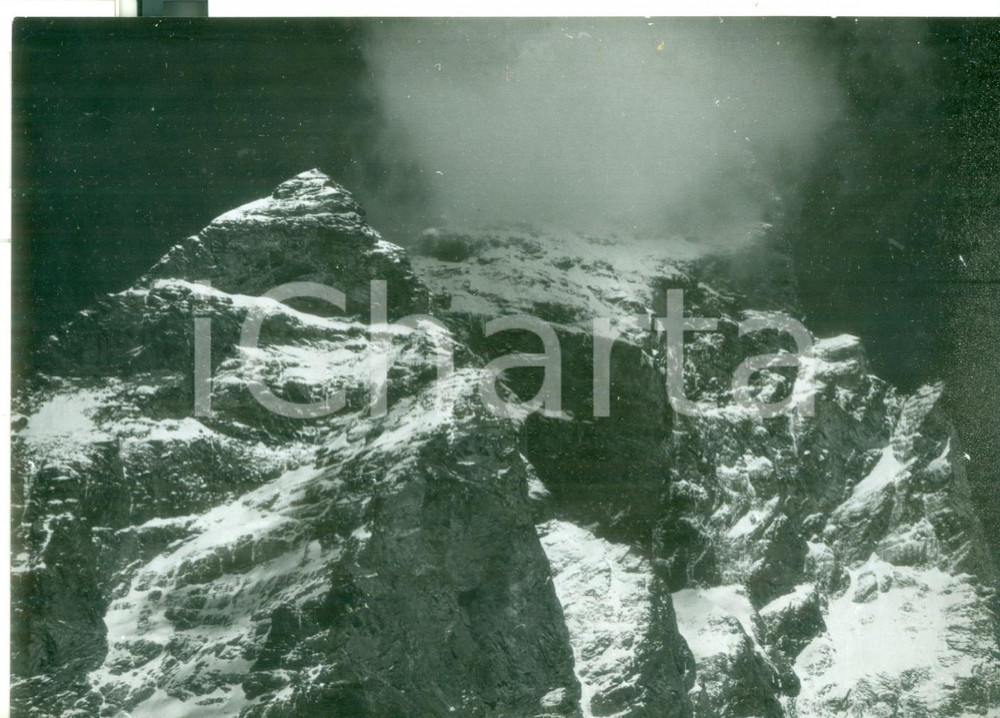Fotografia d epoca originale 1976 BREUILCERVINIA AO Piramide del monte Cervino  Foto VINTAGE 18x13 cm 1