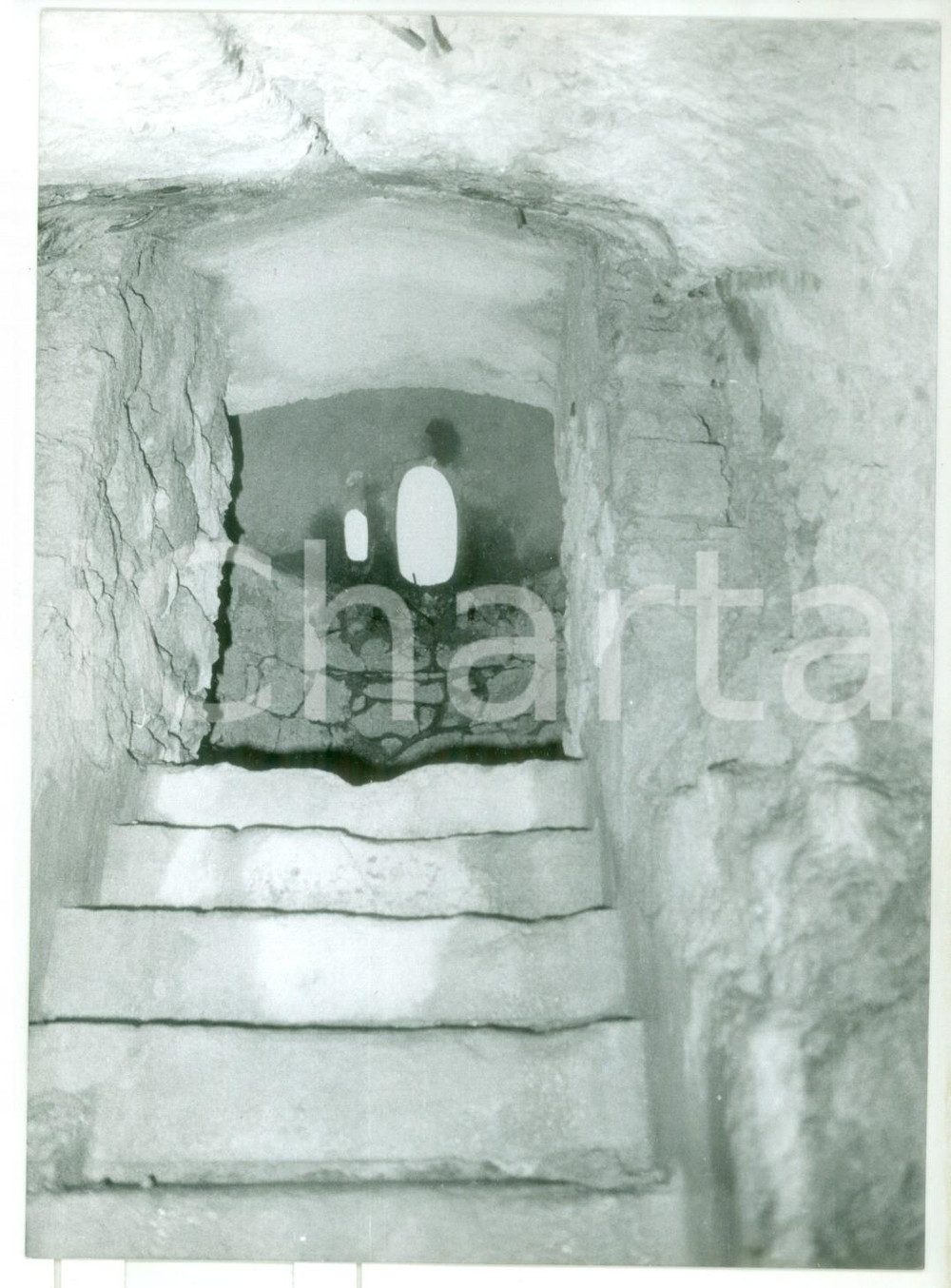 Fotografia d epoca originale 1982 FORTE BELVEDERE GSCHWENT TN Interno della cupola corazzata Foto 13x18 1