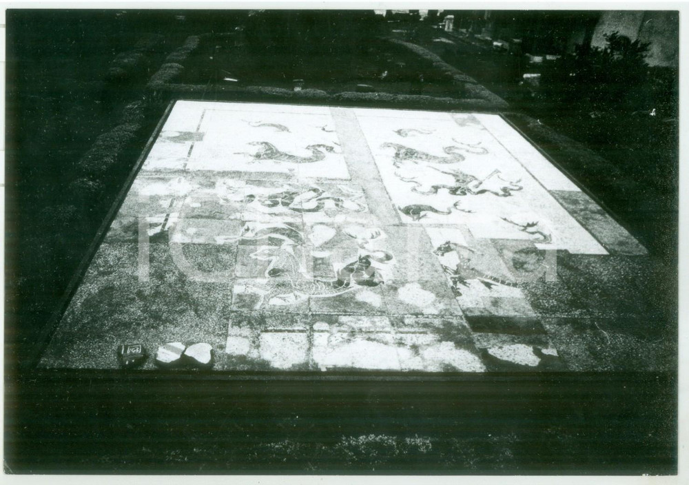 Fotografia d epoca originale 1979 SANTA MARIA CAPUA VETERE Mosaico nel giardino dell Anfiteatro Foto 18x13 1