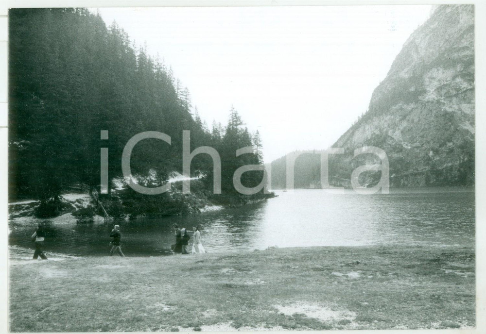 Fotografia d epoca originale 1979 LAGO DI BRAIES BZ Veduta del Sasso del Signore Foto 18x13 cm 1