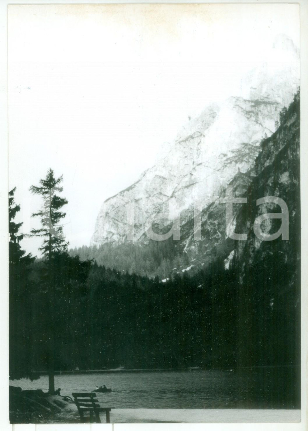 Fotografia d epoca originale 1979 LAGO DI BRAIES BZ Veduta del Sasso del Signore  Fotografia  13x18 cm 1