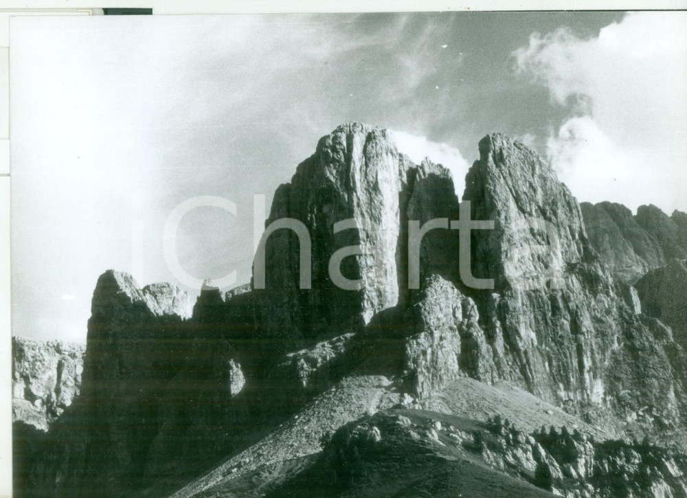 Fotografia d epoca originale 1982 PASSO GARDENA BZ Parziale veduta del Gruppo del Sella Fotografia 18x13 1