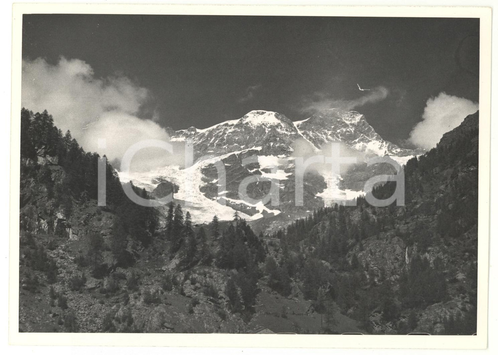 1972 ALAGNA VALSESIA (VC) Veduta panoramica del Monte Rosa *Foto VINTAGE 18x13
