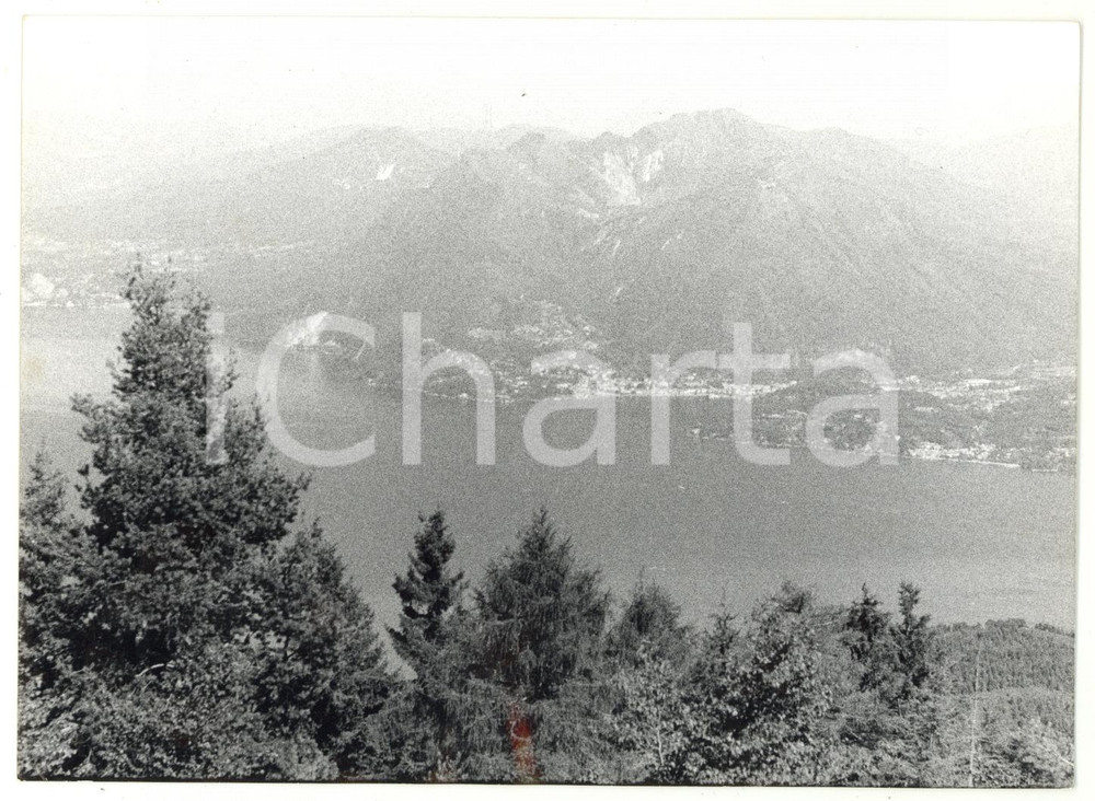 Fotografia d epoca originale 1980 MONTE MOTTARONE VB Veduta panoramica del LAGO MAGGIORE Foto 18x13 cm 1