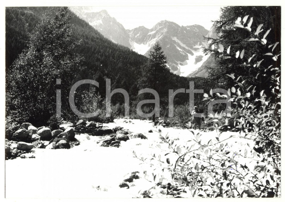 Fotografia d epoca originale 1980 VALLE ANZASCA Veduta del torrente ANZA e del MONTE ROSA Foto 18x13 cm 1