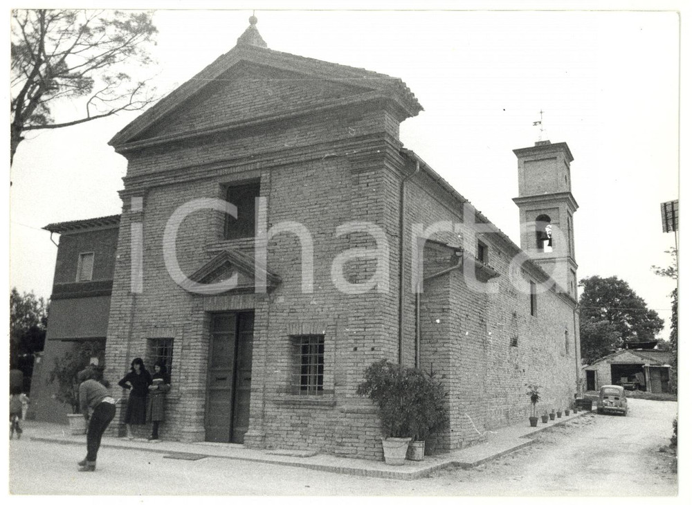 Fotografia d epoca originale 1980 TREIA MC Veduta della chiesa di SANTA MARIA IN SELVA Foto VINTAGE 18x13 1