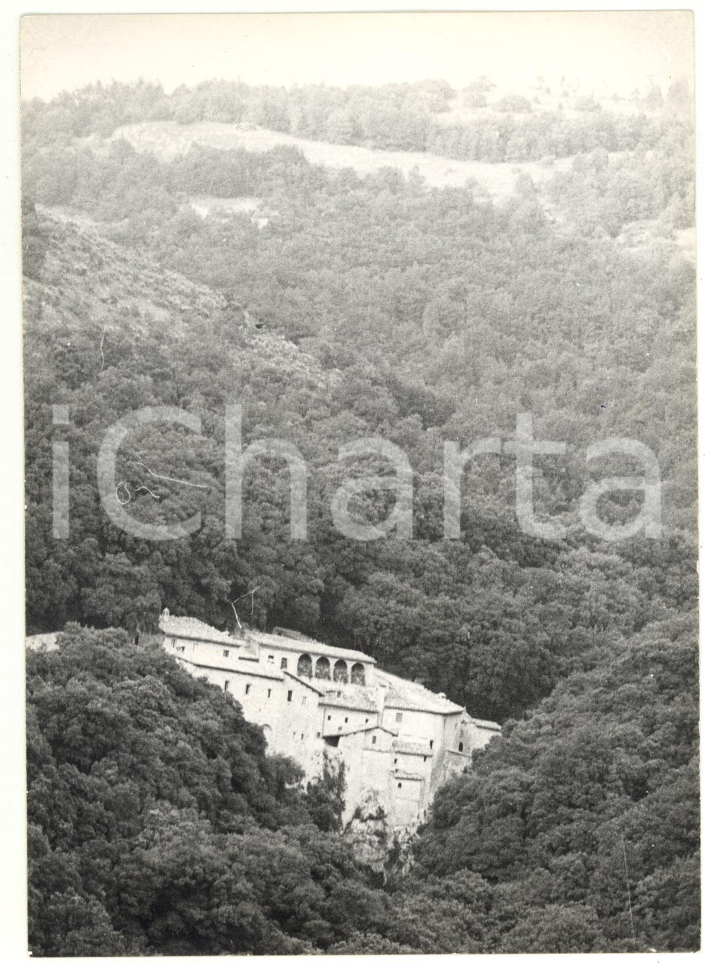 Fotografia d epoca originale 1977 ASSISI Eremo delle Carceri  Veduta panoramica Foto VINTAGE 13x18 cm 1