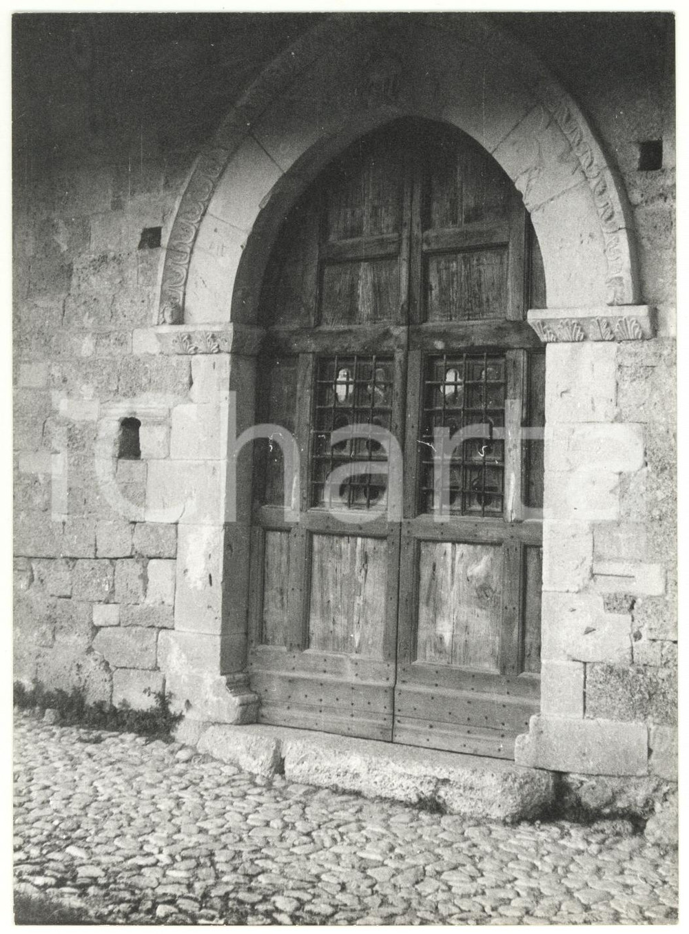 Fotografia d epoca originale 1979 CAMPI PG Portale d ingresso della chiesa di SAN SALVATORE Foto VINTAGE 1