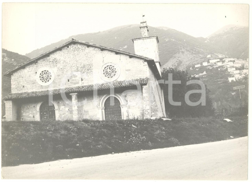 Fotografia d epoca originale 1979 CAMPI PG Chiesa di SAN SALVATORE  Veduta della facciata Foto VINTAGE 1