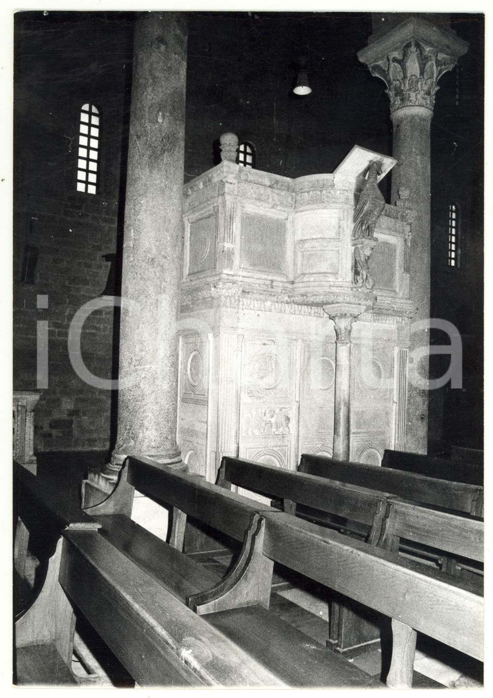Fotografia d epoca originale 1980 BARI Cattedrale di SAN SABINO  Pulpito Fotografia VINTAGE 13x18 cm 1