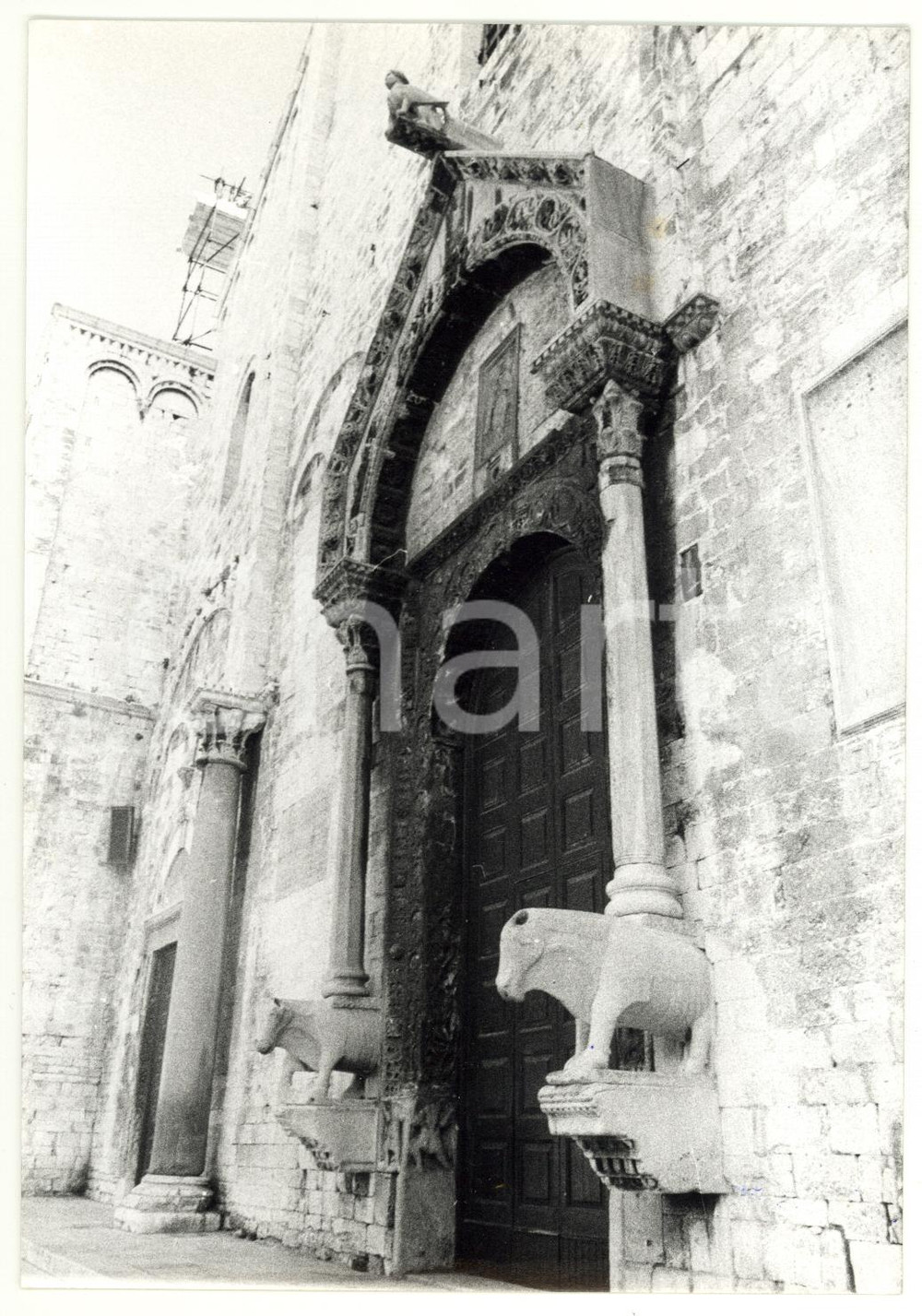 1980 BARI Basilica di SAN NICOLA - Portale mediano a baldacchino *Foto 13x18 cm