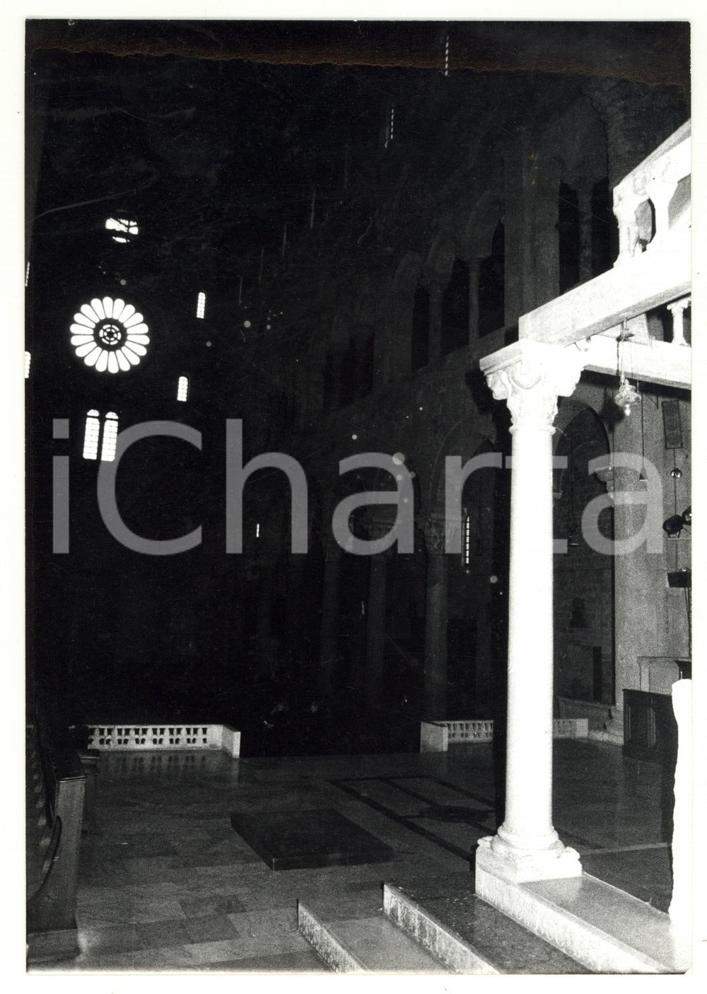 1980 BARI Cattedrale di SAN SABINO - Suggestivo gioco di luci del rosone *FOTO