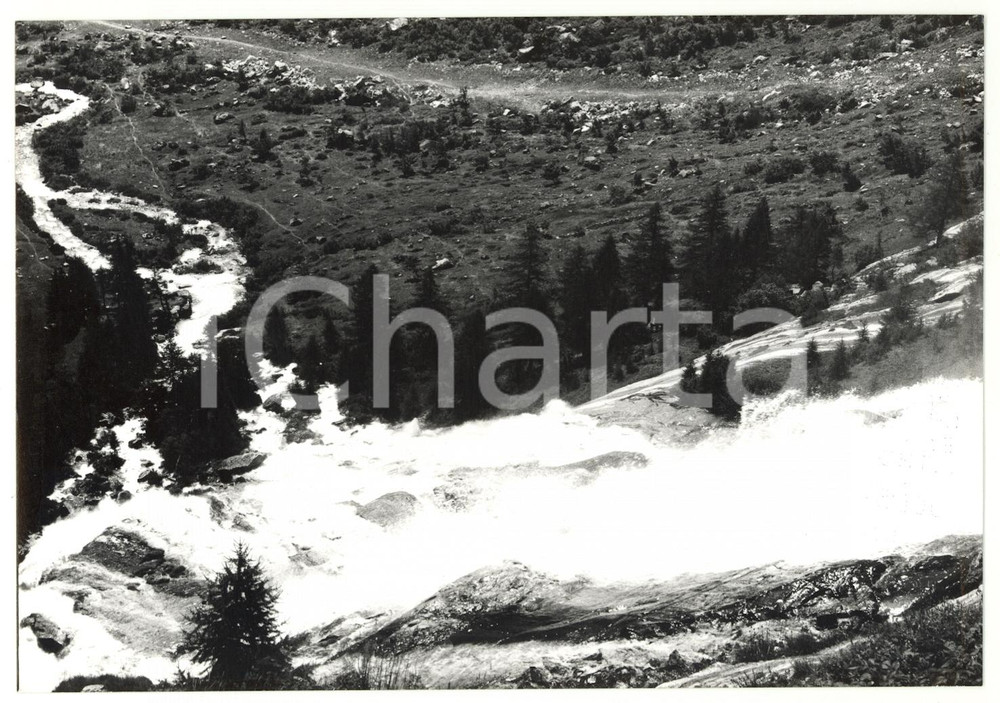 Fotografia d epoca originale 1980 FORMAZZA VB Veduta panoramica della CASCATA DEL TOCE Foto VINTAGE 18x13 1