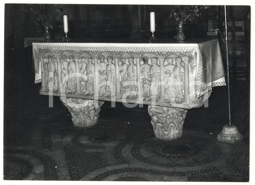 Fotografia d epoca originale 1976 CIVITA CASTELLANA VT Altare del Duomo di SANTA MARIA MAGGIORE Foto 18x13 1