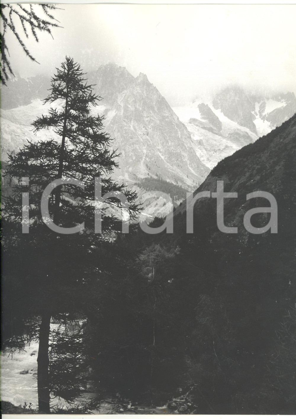 1976 VAL VENY Veduta panoramica del MONTE BIANCO *Foto VINTAGE 24x30 cm