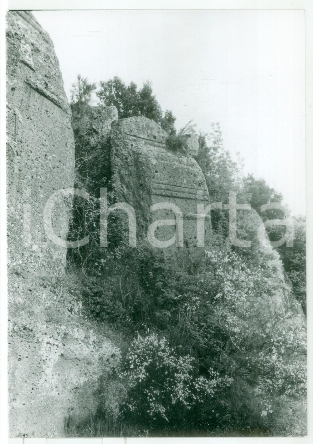 Fotografia d epoca originale 1981 VETRALLA Necropoli di NORCHIA  Scorcio di una tomba estrusca  Foto 13x18 1