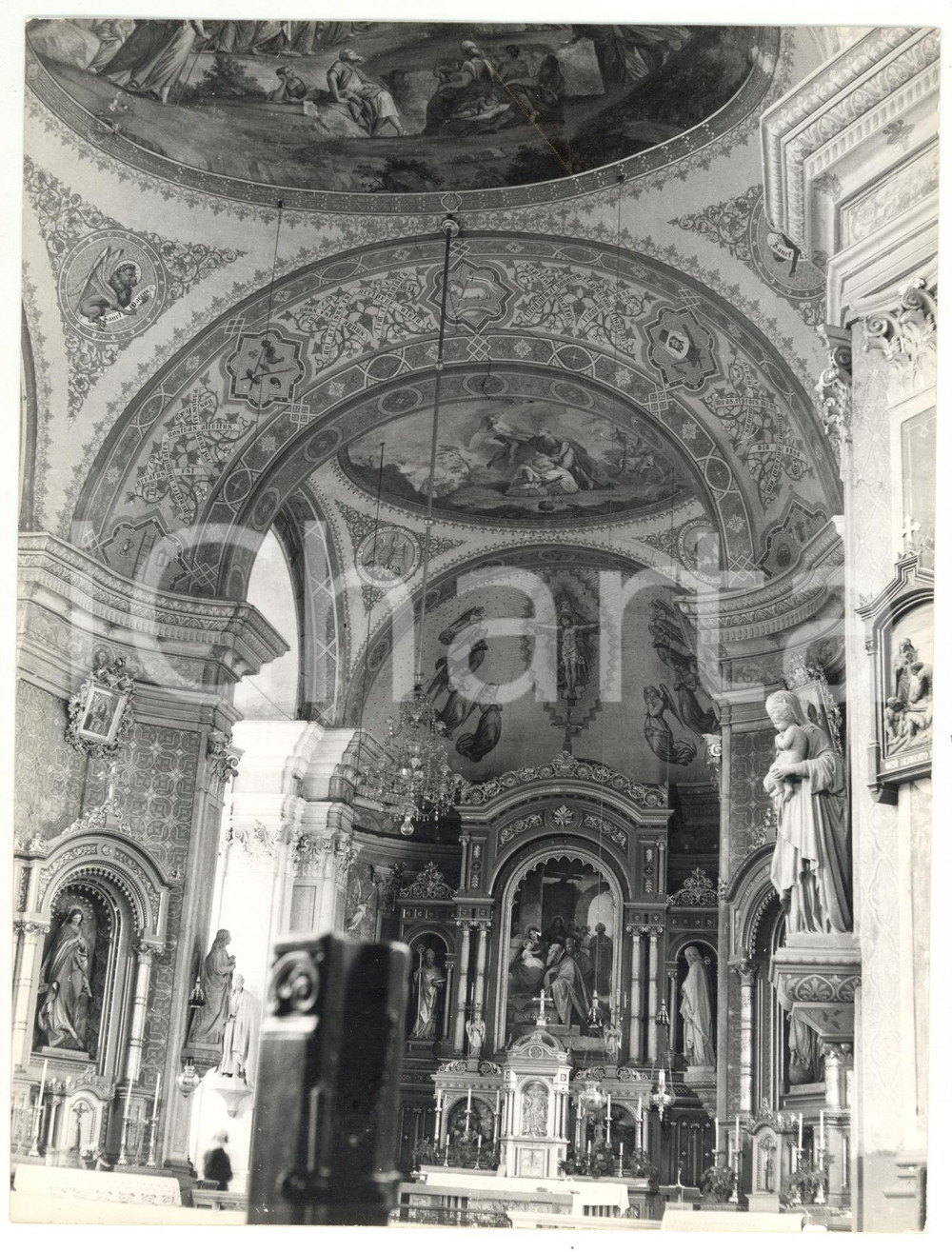 Fotografia d epoca originale 1979 ORTISEI Chiesa Parrocchiale  Veduta della navata Foto VINTAGE 18x24 cm 1