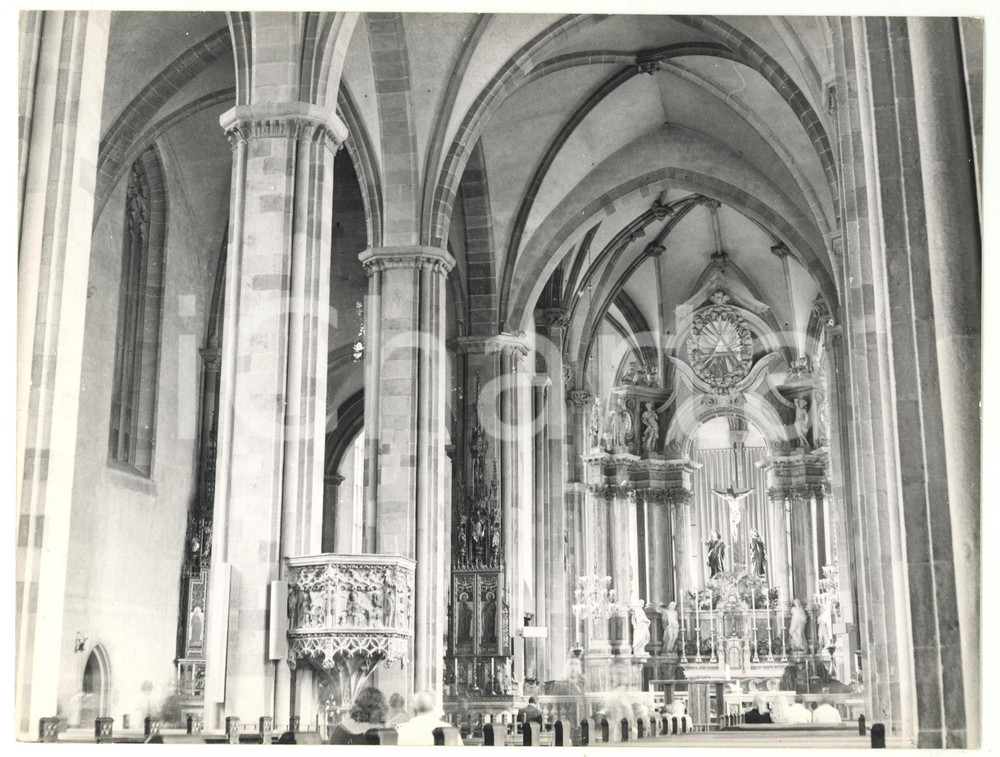 Fotografia d epoca originale 1979 DUOMO DI BOLZANO Veduta delle navate gotiche Foto VINTAGE 24x18 cm 1
