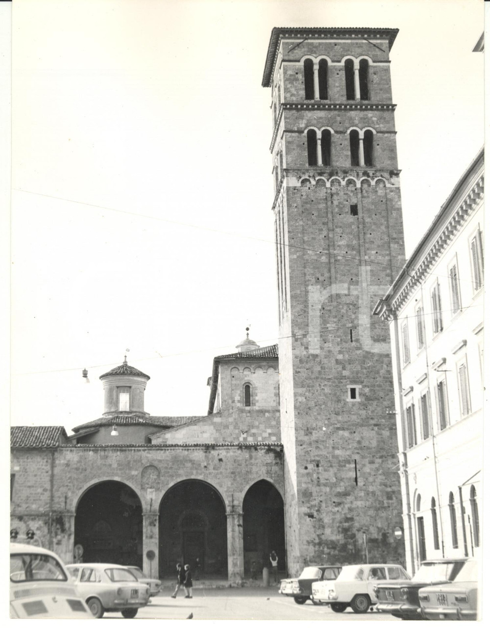 Fotografia d epoca originale 1970 RIETI Cattedrale di Santa Maria Assunta  Veduta del campanile Foto 18x24 1