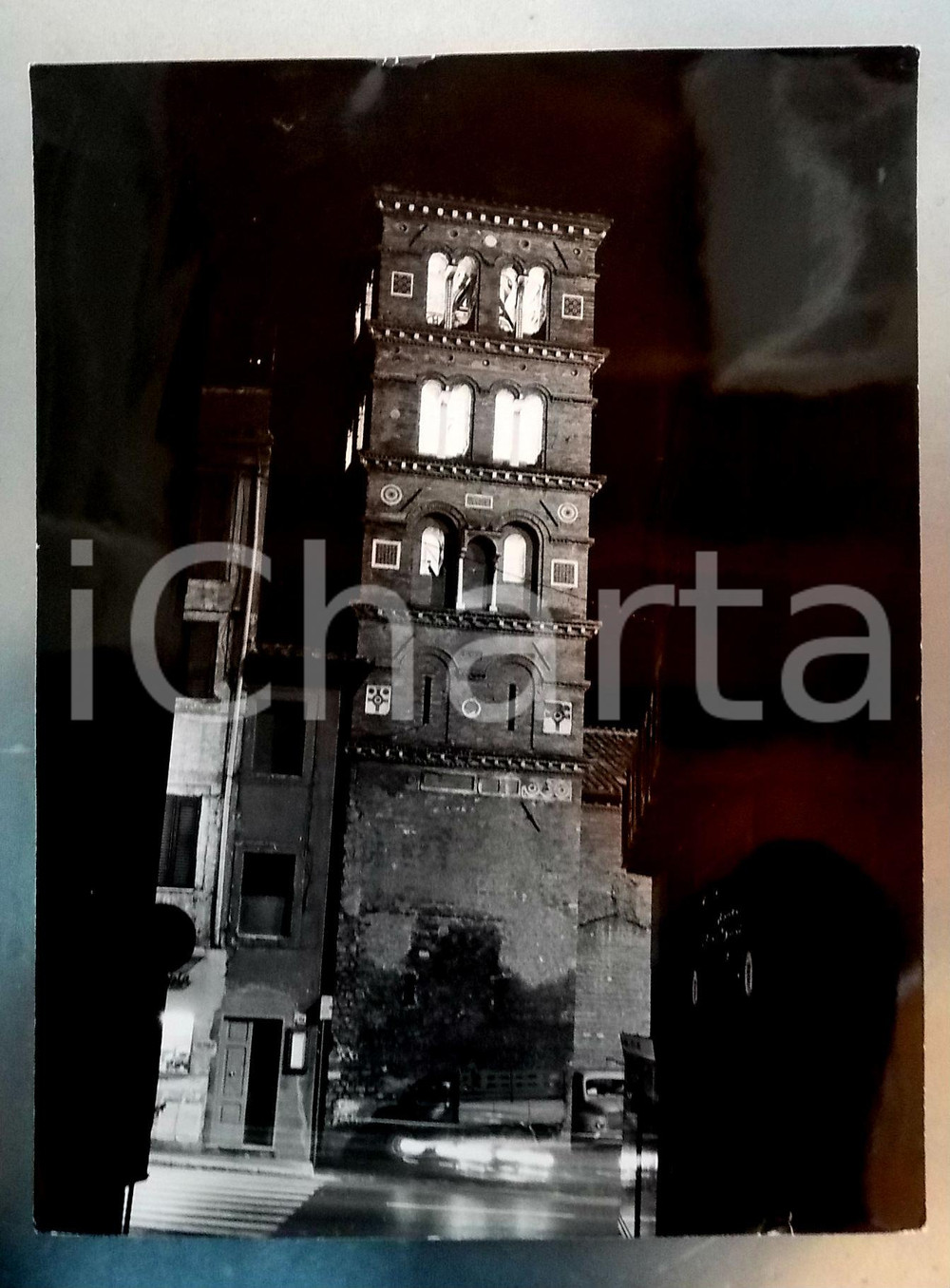 Fotografia d epoca originale 1979 ALBANO LAZIALE Chiesa di San Pietro  Veduta del campanile  Foto 30x40 1