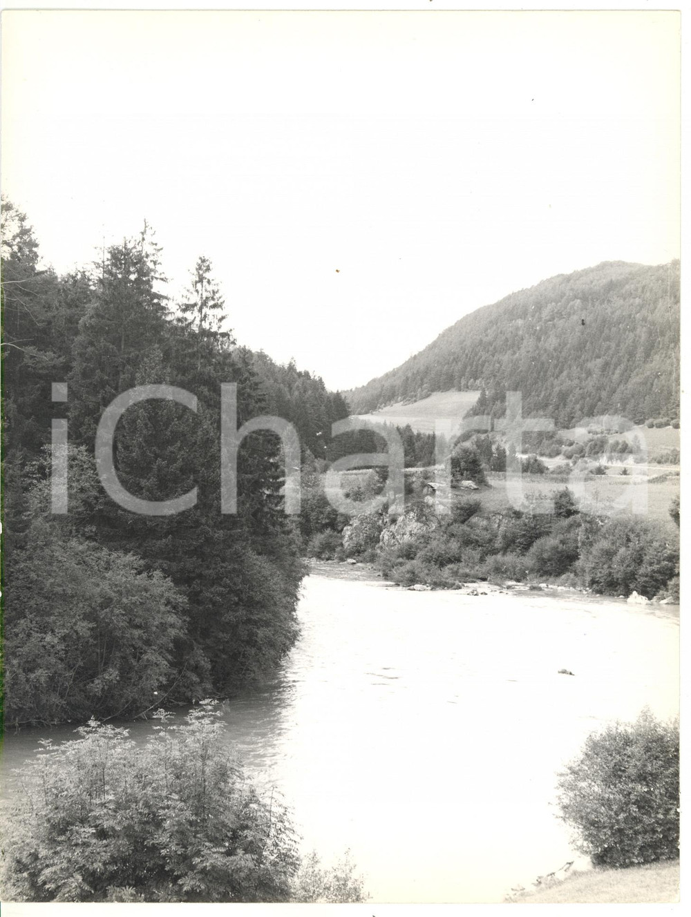 Fotografia d epoca originale 1979 VAL PUSTERIA Veduta panoramica fiume ISARCO Foto VINTAGE 18x24 1