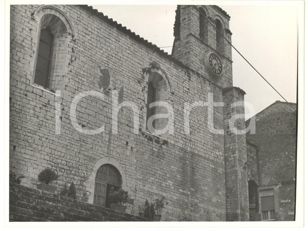 Fotografia d epoca originale 1971 TERNI  PIEDILUCO Facciata chiesa di San Francesco Foto VINTAGE 24x18 1