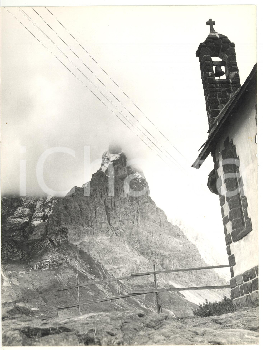 Fotografia d epoca originale 1979 PASSO ROLLE Veduta monte CIMON DELLA PALA tra le nubi Foto VINTAGE 18x24 1