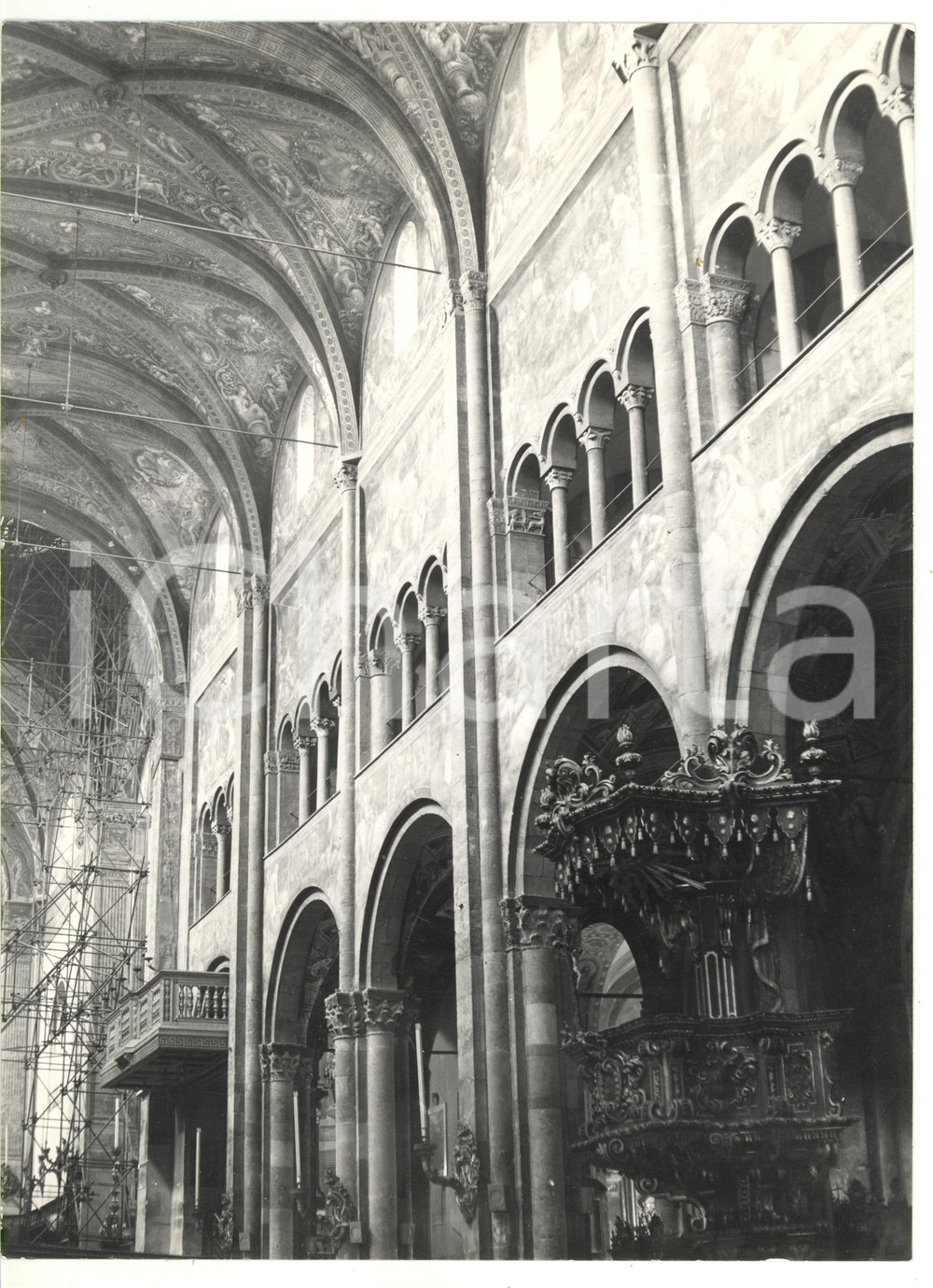 Fotografia d epoca originale 1976 PARMA Interni del Duomo  Lavori di restauro Foto VINTAGE 18x24 1