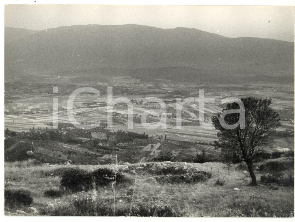 Fotografia d epoca originale 1974 VALLE DEL SACCO Panorama con campi coltivati Foto VINTAGE 18x13 cm 1