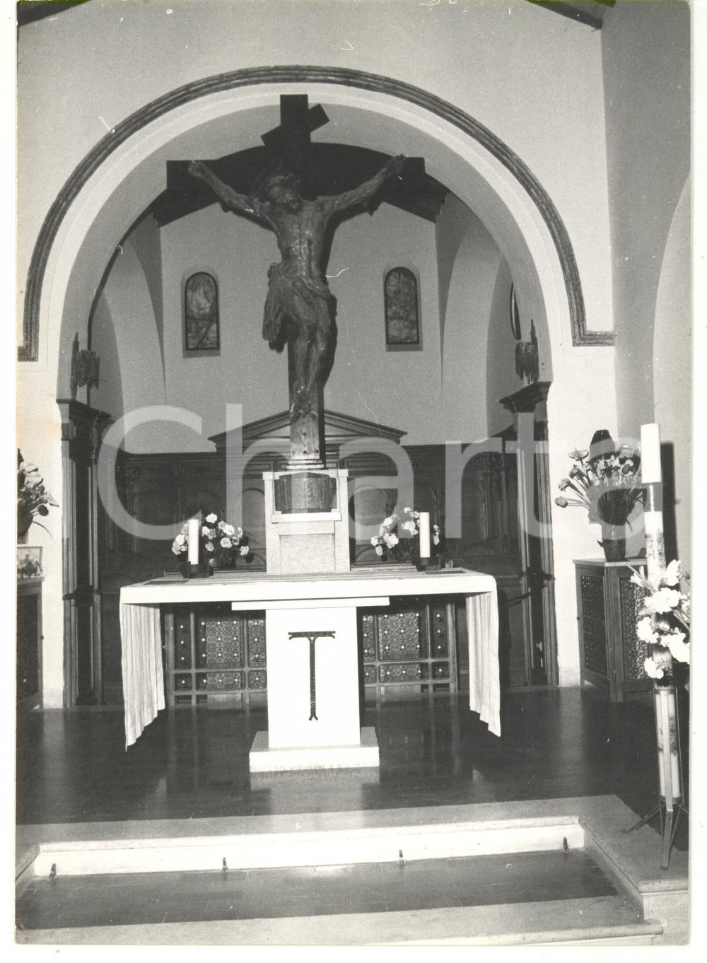 Fotografia d epoca originale 1979 BELLEGRA Altare del convento di San Francesco Foto VINTAGE 13x18 cm 1