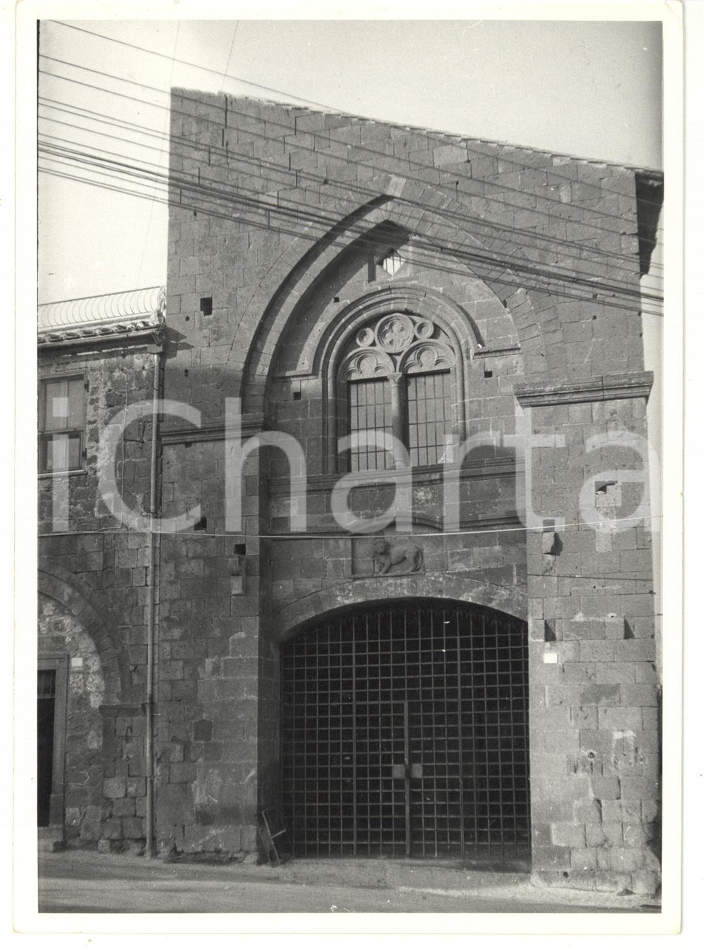 Fotografia d epoca originale 1971 TUSCANIA VT Veduta della Chiesa di San Leonardo Foto VINTAGE 13x18 1