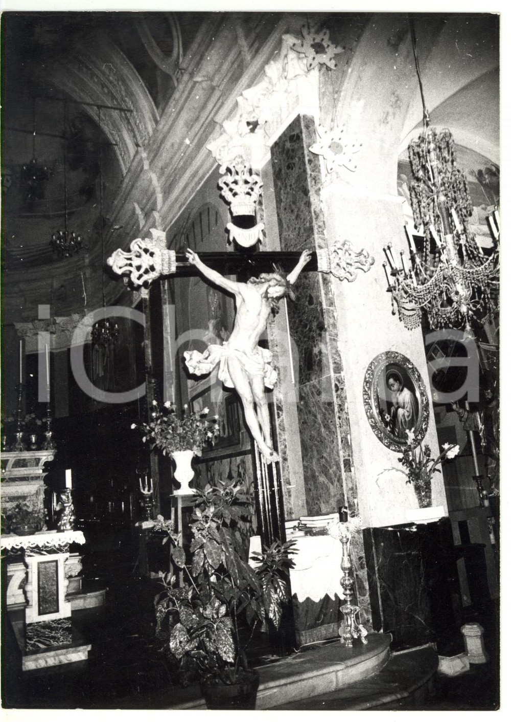 Fotografia d epoca originale 1974 FRAMURA  COSTA Crocifisso della Chiesa di San Martino Foto VINTAGE 13x18 1