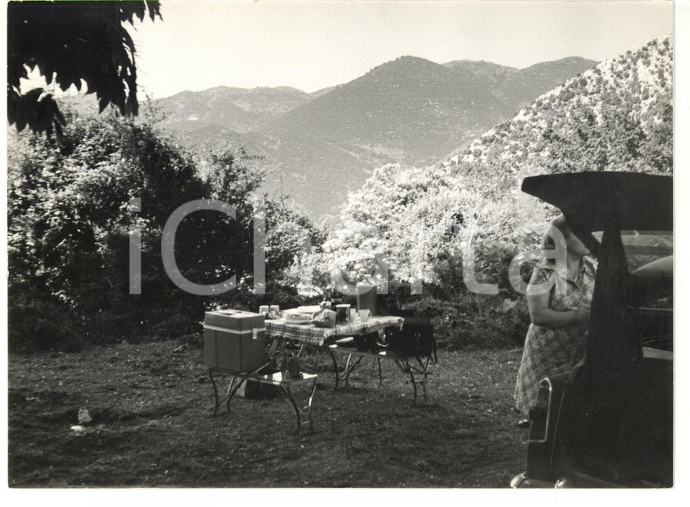 1974 CARPINETO ROMANO Pranzo all'aperto *Foto VINTAGE 18x13 cm