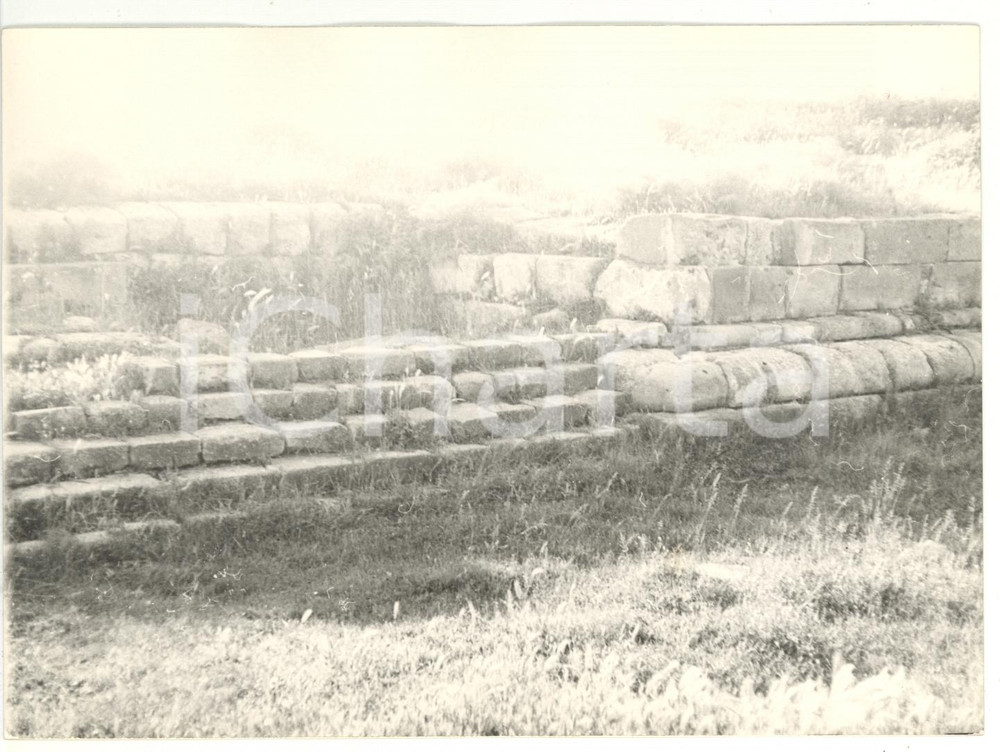 Fotografia d epoca originale 1976 TARQUINIA VT Ara della Regina  Basamento di un tempio  Fotografia 18x13 1