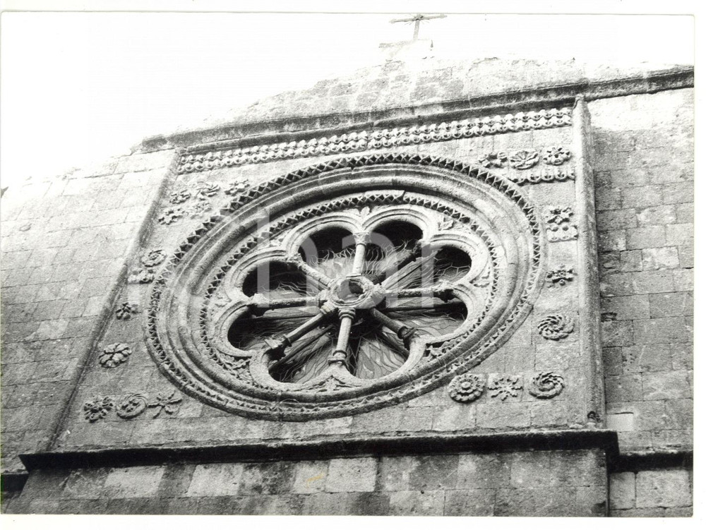 Fotografia d epoca originale 1981 TARQUINIA VT Chiesa dell Annunziata  Rosone Foto VINTAGE 18x13 1