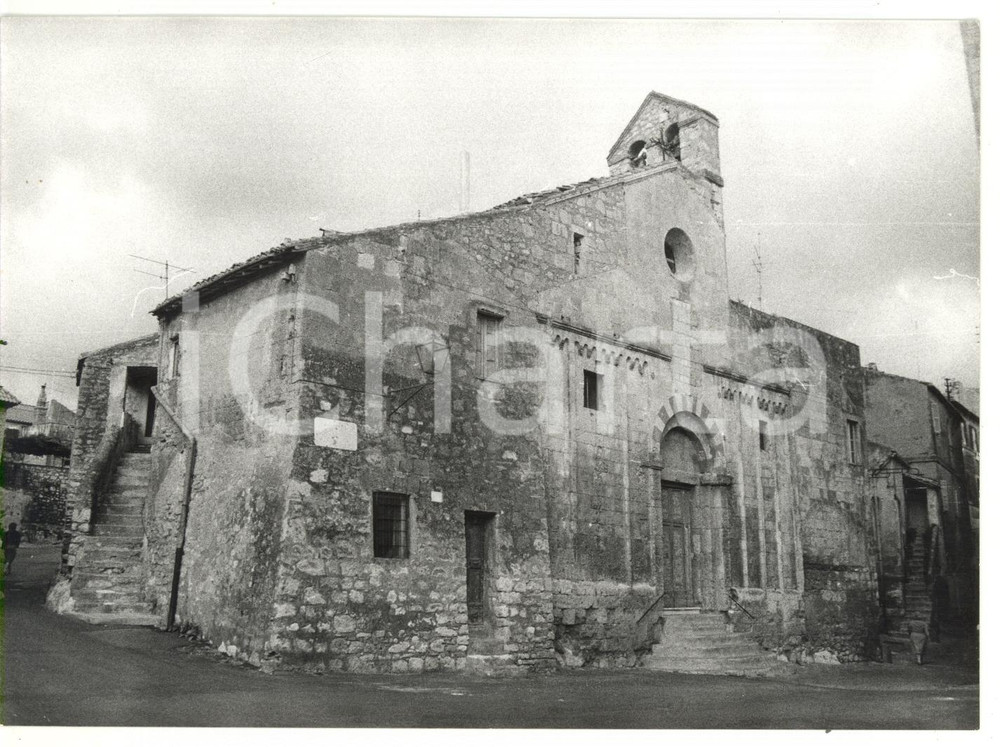 Fotografia d epoca originale 1981 TARQUINIA VT Facciata della chiesa di San Martino Foto VINTAGE 18x13 1