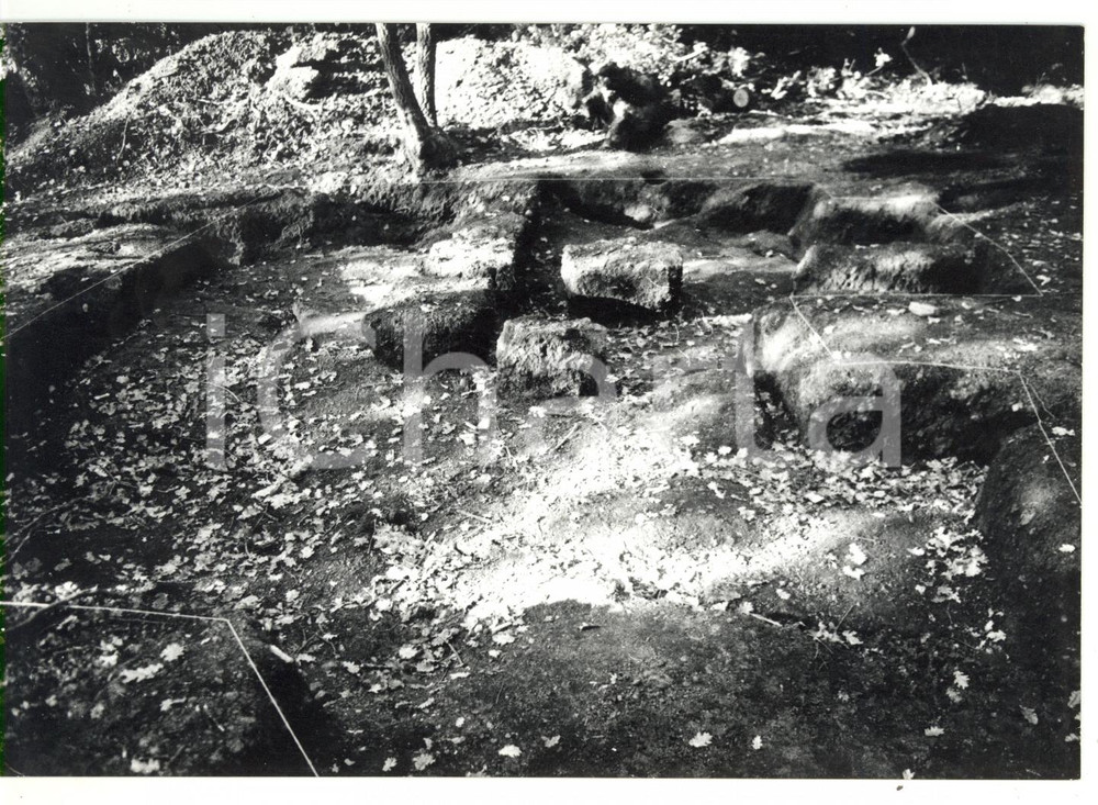 Fotografia d epoca originale 1978 VITERBO  ACQUAROSSA Sito archeologico  Resti di abitazioni etrusche Foto 1