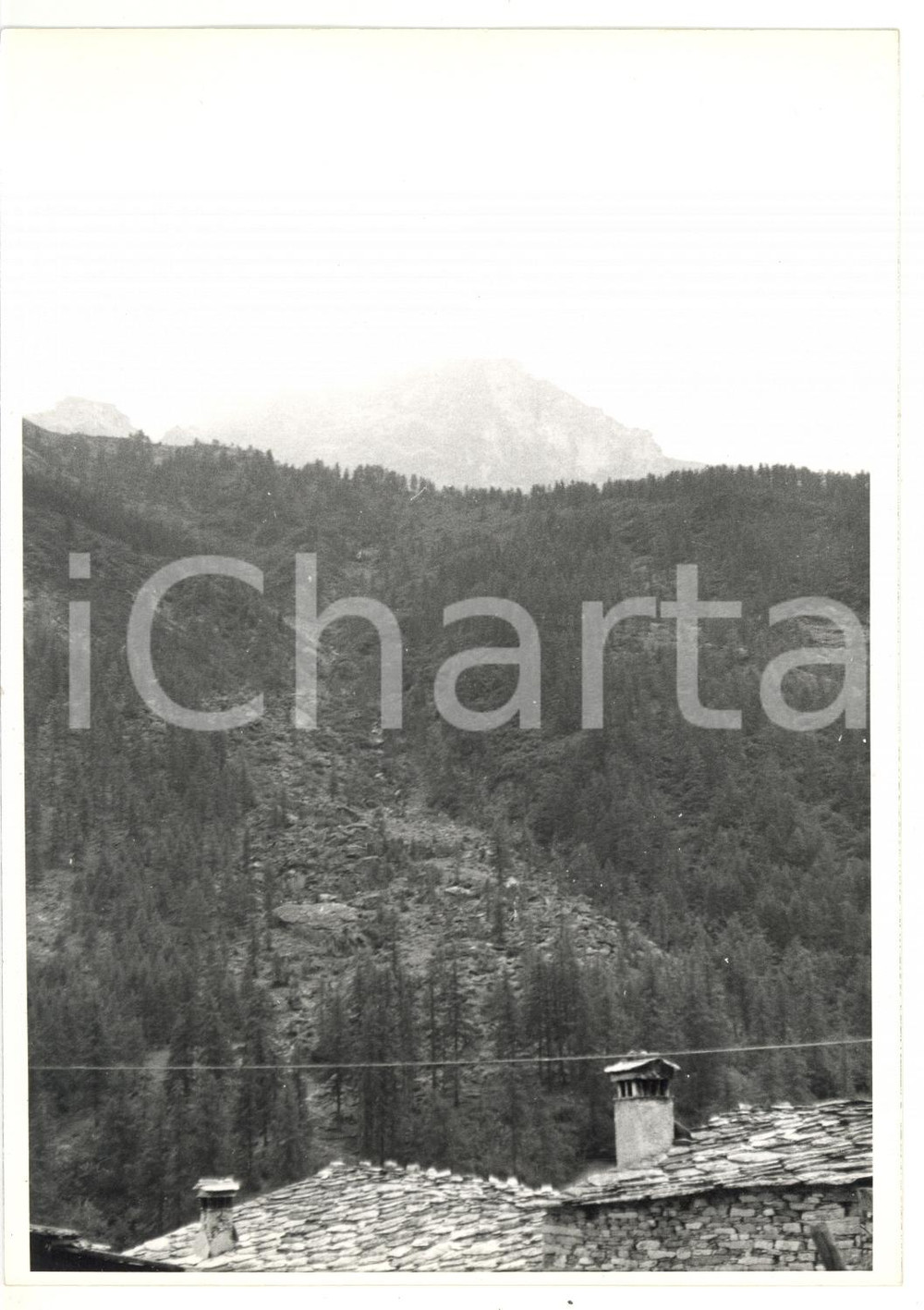 Fotografia d epoca originale 1974 BELLINO CN Veduta del monte PELVO  Fotografia VINTAGE 13x18 1
