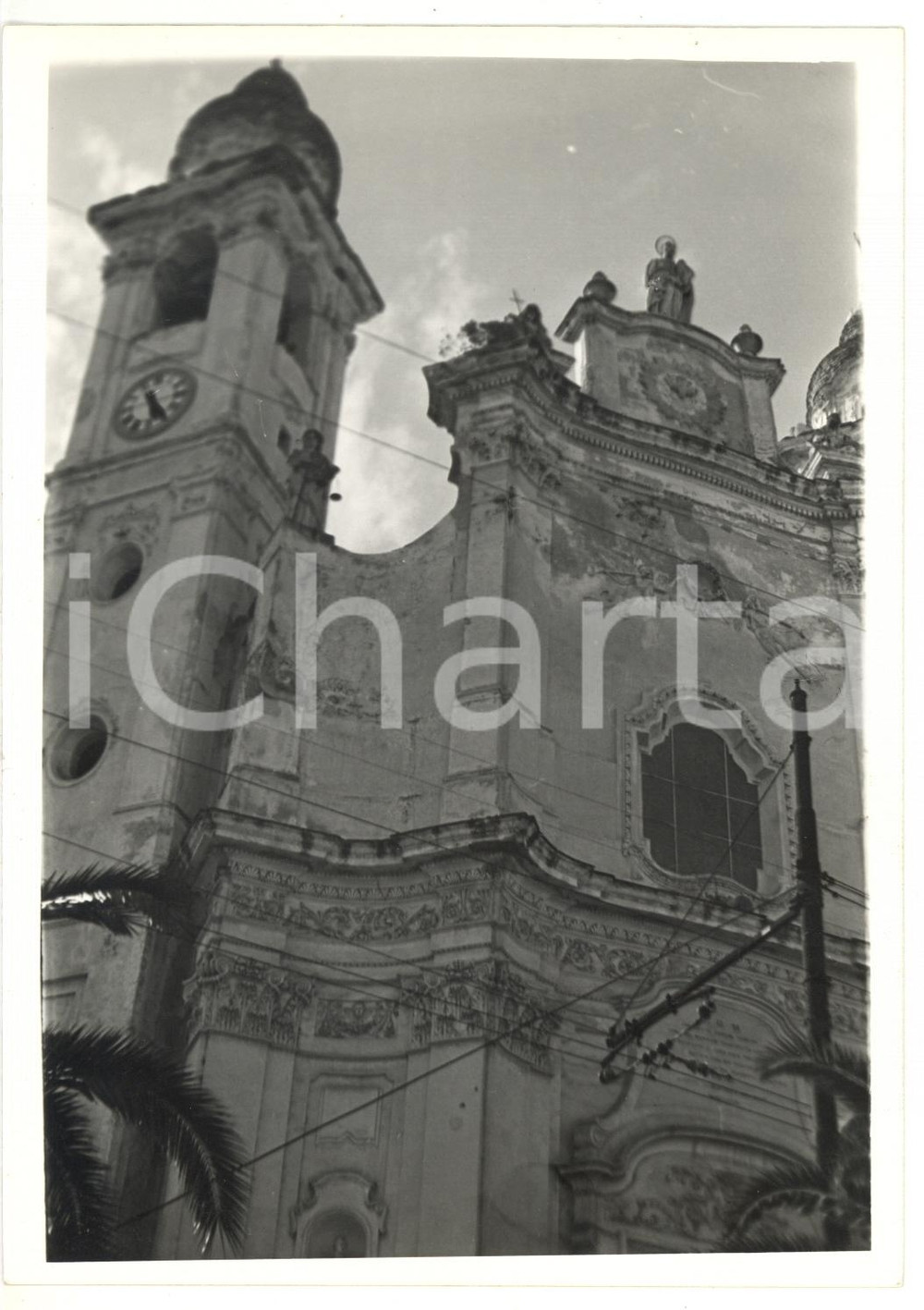 Fotografia d epoca originale 1968 LAIGUEGLIA Chiesa di San Matteo  Scorcio della facciata Foto VINTAGE 1