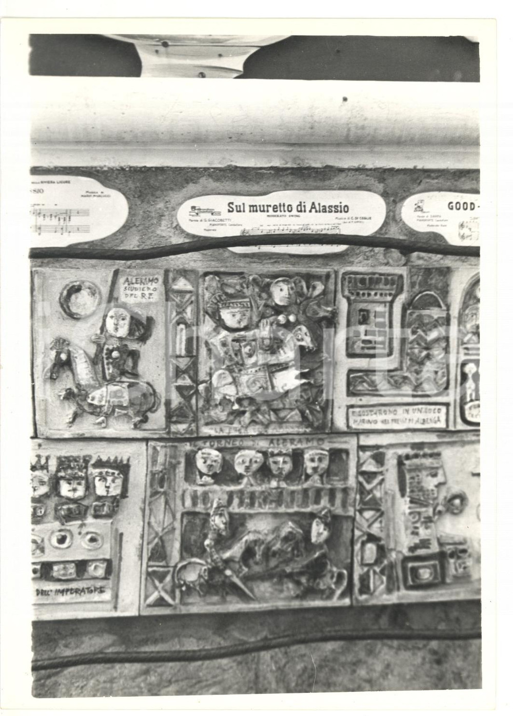 Fotografia d epoca originale 1968 MURETTO DI ALASSIO SV Corso Dante Alighieri  Piastrelle in ceramica FOTO 1