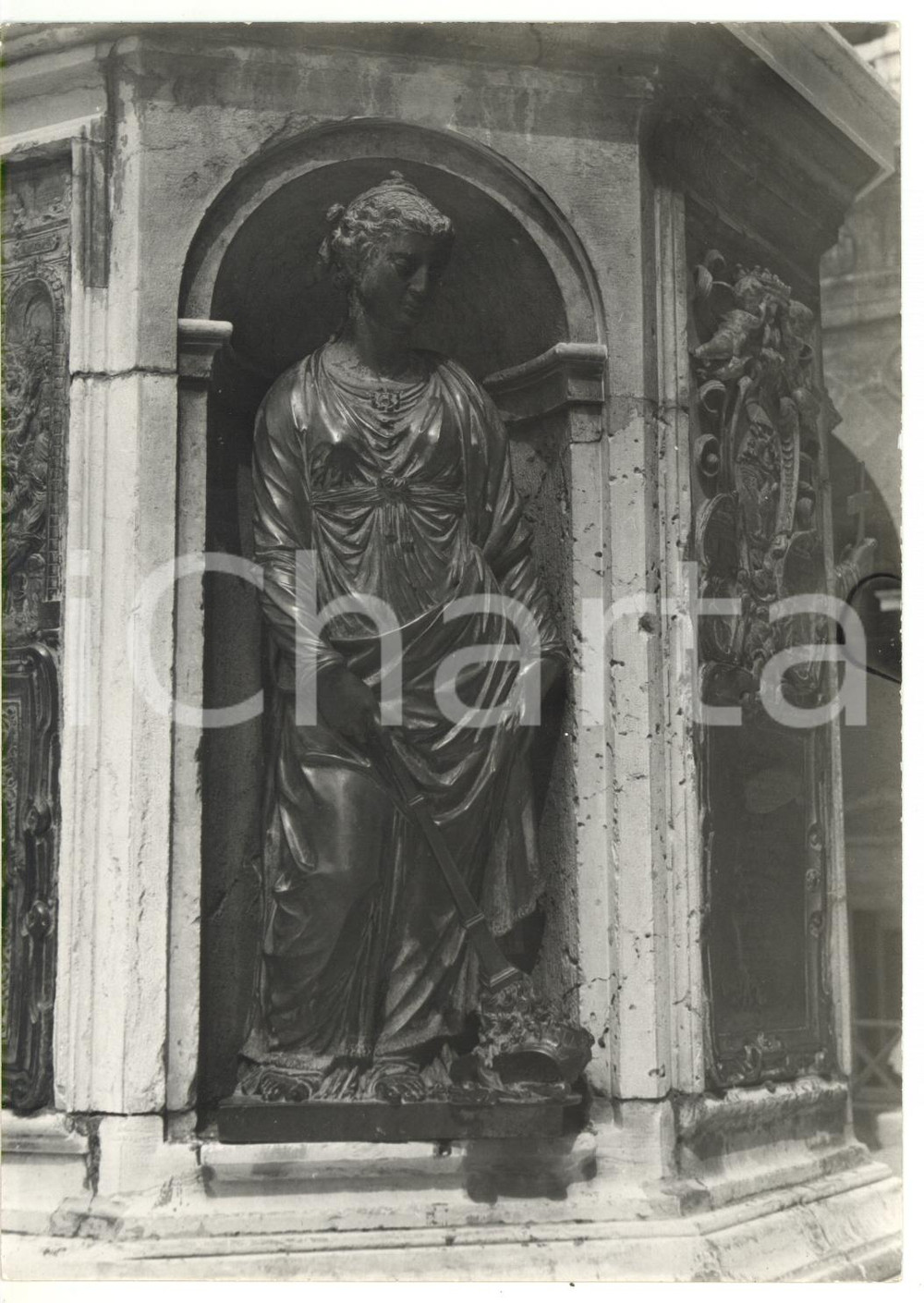 1969 LORETO Basilica della Santa Casa - Statua in bronzo *Foto VINTAGE 13x18 cm