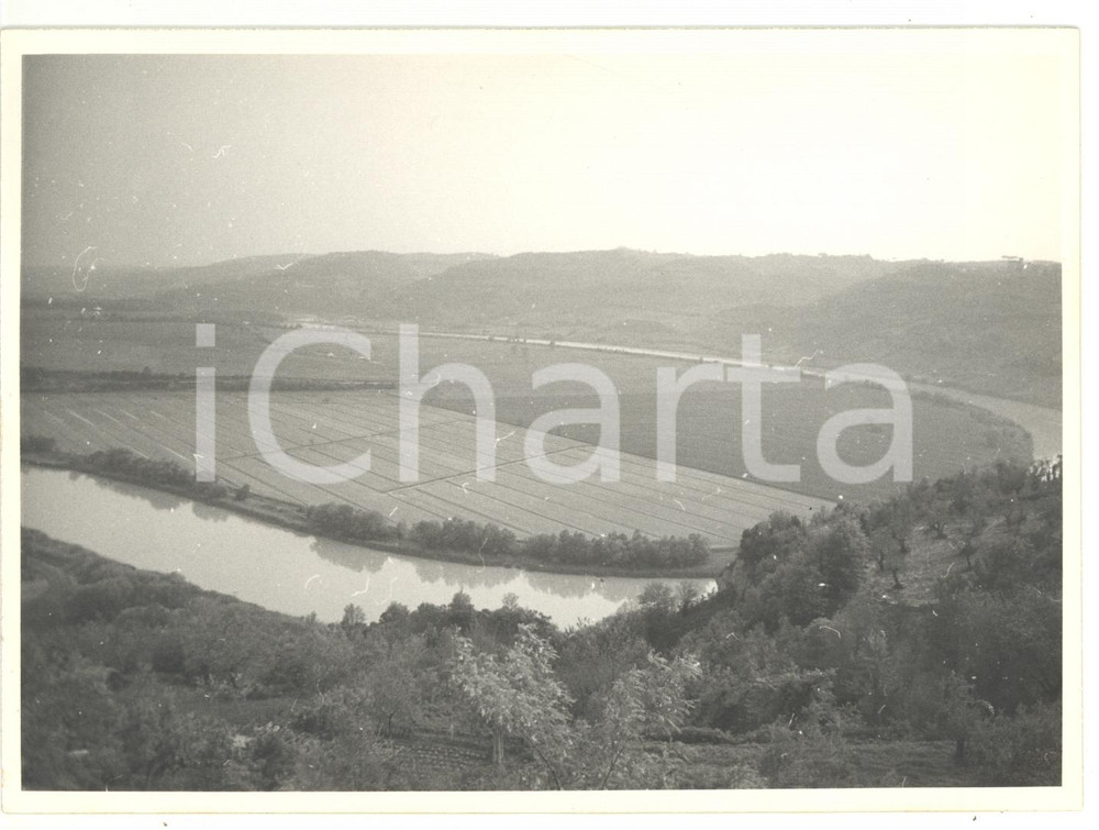 Fotografia d epoca originale 1974 RISERVA DI NAZZANO Ansa del Tevere circonda i campi coltivati Foto VINTAGE 1