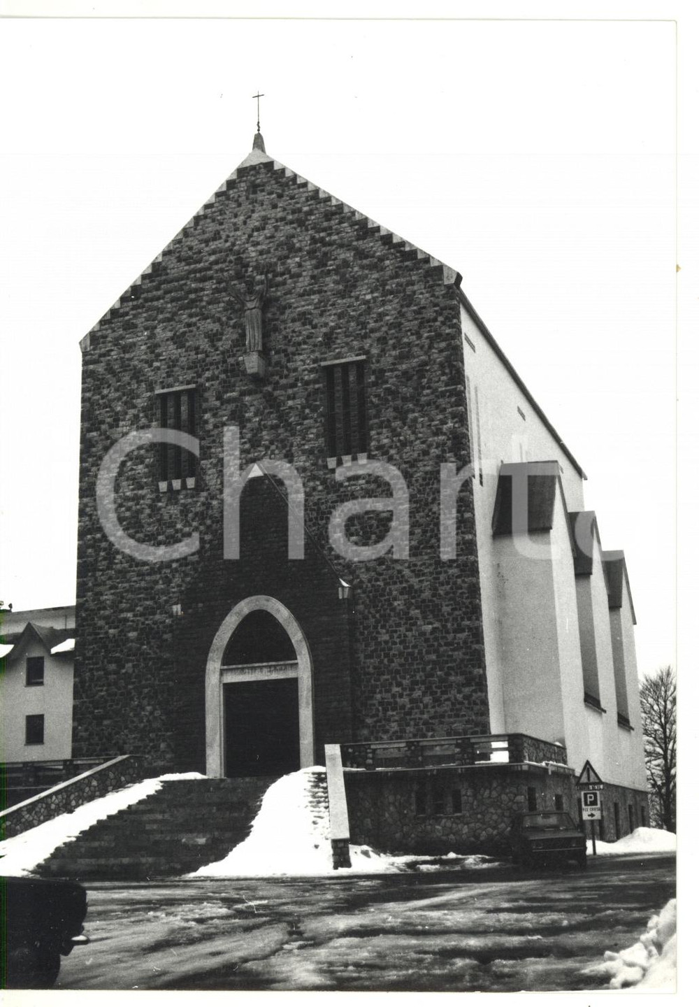 Fotografia d epoca originale 1979 RIETI  PIAN DE  VALLI Chiesa di San Francesco  Facciata Foto VINTAGE 1
