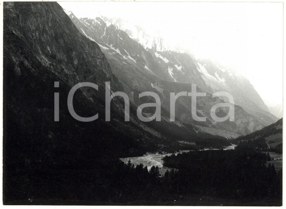 Fotografia d epoca originale 1978 VAL VENY AO Veduta panoramica del massiccio del Monte Bianco Foto 18x13 1