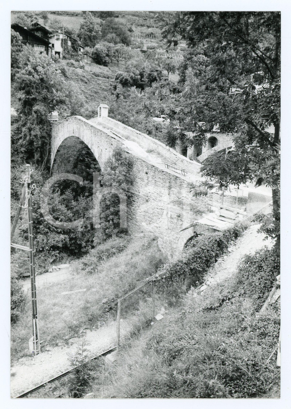 Fotografia d epoca originale 1980 VISPERTAL SVIZZERA Lavori in corso al ponte sul SAASER VISPA Foto 13x17 1