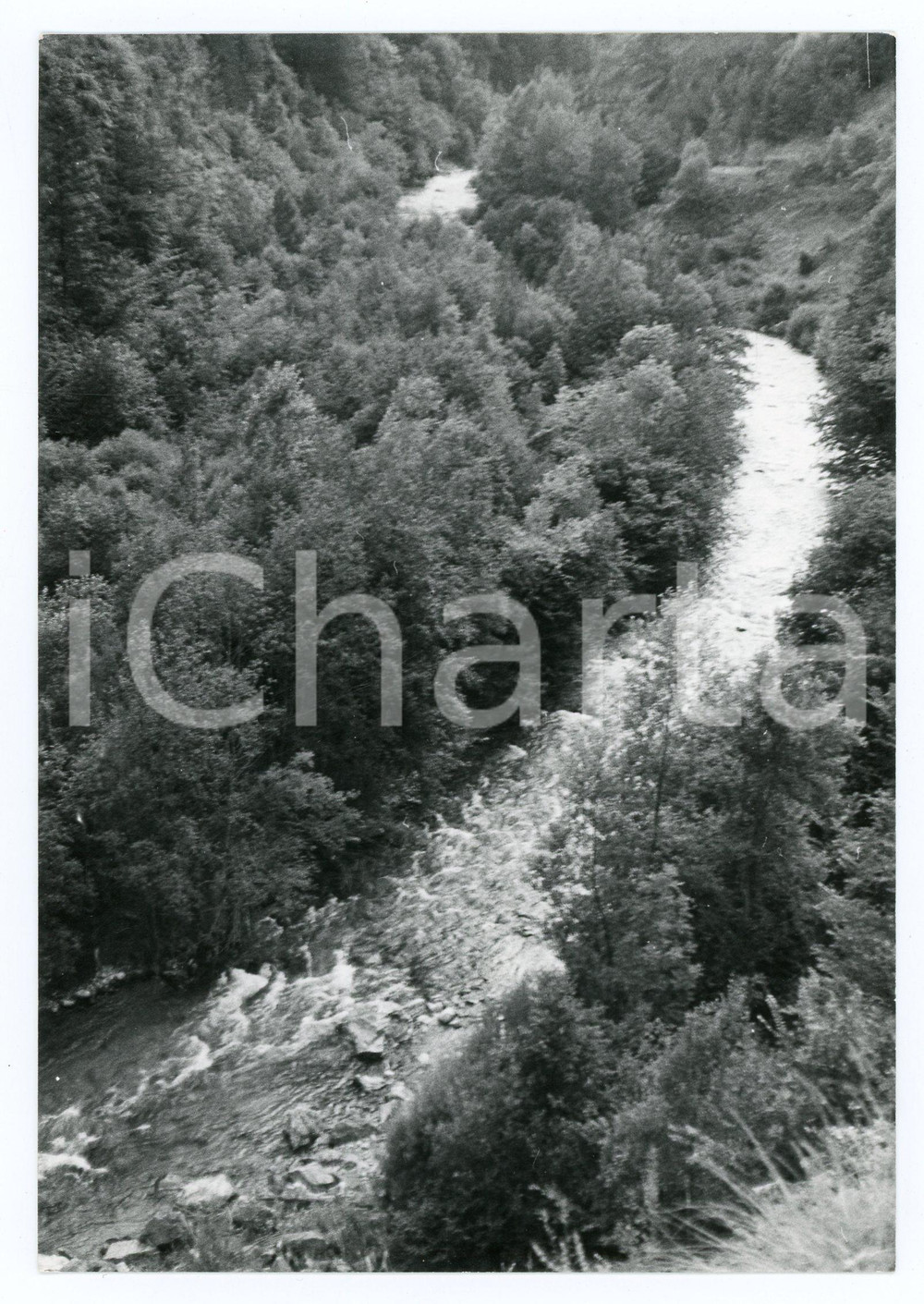 1981 VALLE MAIRA (CN) Il torrente Maira -  Foto 13x17 cm Fotografia d'epoca con didascalia al verso.  FAIR/discreto Lievi ondulature ai margini, difetti di stampa Formato:  13x17 cm originale e autentica 1