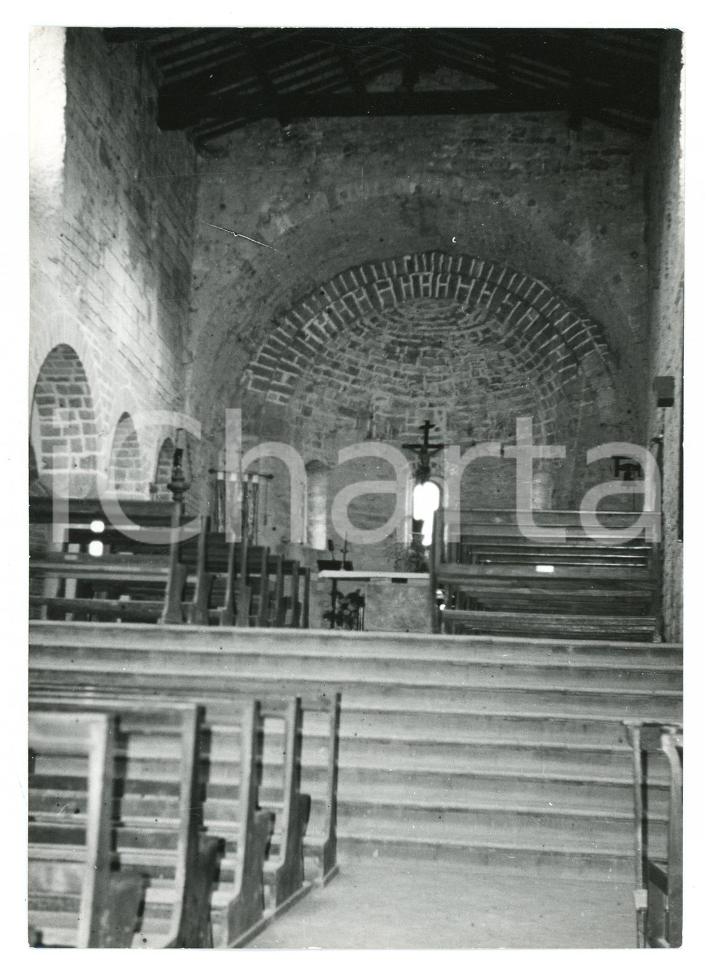 Fotografia d epoca originale 1970 AMANDOLA Altare dell Abbazia dei SS. Ruffino e Vitale  Foto 13x17 cm 1