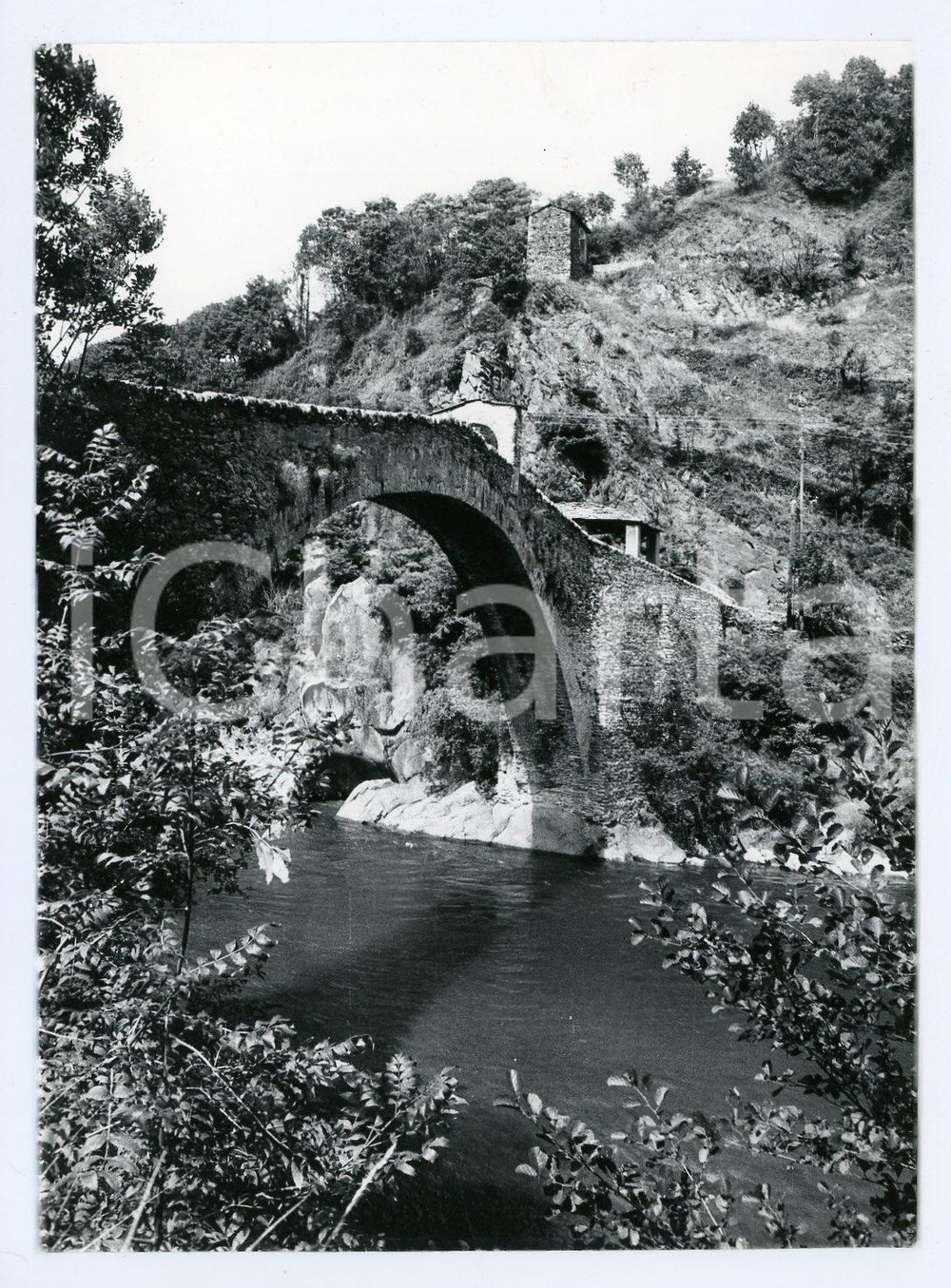 Fotografia d epoca originale 1978 LANZO TORINESE Ponte del Diavolo o ponte del RÃ²ch  Foto 13x17 cm 1