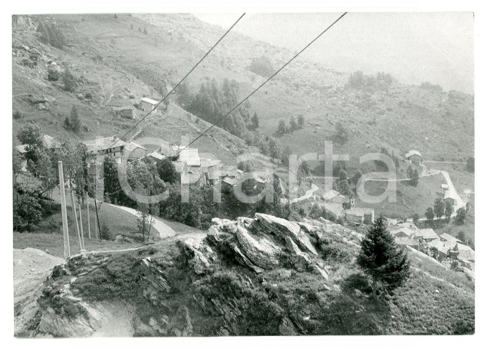 Fotografia d epoca originale 1981 CASTELMAGNO Panorama della frazione Chiappi  Foto 17x13 cm 1
