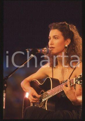 Fotografia d epoca originale Grazia DI MICHELE  MUSIC Show Italy Portrait 1990 ca  35 mm vintage slide 22 1